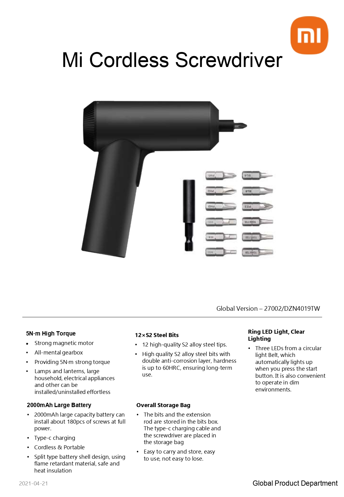 Mi Cordless Screwdriver Prisbel nt skruvdragare fr n Xiaomi